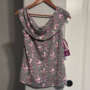 Floral Cowl Neck Blouse in Gray by Justify